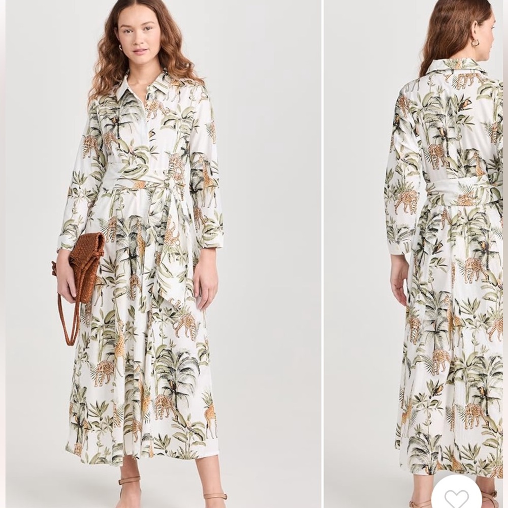 Tan Long Sleeve Sundress with Cuffed Sleeves